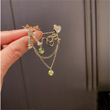 Cifeeo Cute Elegant Cat Sitting On The Moon Brooches For Women Cartoon Opal Stone Zircon Kitten Animal Casual Party Corsage Gift