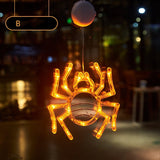 Cifeeo  Halloween Pumpkin Lamp Spider Bat Ghost Eyeball Cap Spider Web LED Sucker Lamp Atmosphere Decoration Lamp String Color Lamp