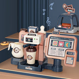 Cifeeo Coffee Machine Toy Set Kitchen Toys Simulation Food Bread Coffee Cake Pretend Play Shopping Cash Register Kids Toys For Children