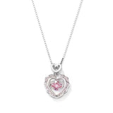 Cifeeo Pink Crystal Peach Heart Pendant Necklace For Women Girls Sweet Cool Y2k Clavicle Chain Kpop Necklace Fashion Jewelry Party Gift