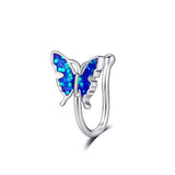 1Pc Crystal Butterfly Fake Nose Ring Non Piercing Clip On Nose Ring Indian Style Nose Cuff Fake Piercing Septum Nariz Jewelry