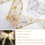 Cifeeo  Christmas Ribbon Fairy Light Christmas Tree Decoration for Home with LED DIY String Light New Year 2023