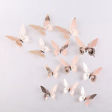 Back to school 12pcs Cake Decorations 3D Hollow Butterflies Happy Birthday Cake Toppers for Birthday Cake Dessert Baby Shower Decor Butterfly