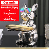 Cifeeo Cool Bulldog,Statue,Table Decoration,Fashion Sculpture,Home Room Decor,Multifunction,Desk Storage,Figurine Miniature,Coin Bank