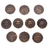 Cifeeo 10Pcs Plastic Pirate Treasure Coins Party Props Simulation Ancient Coin Game Currency Halloween Party Supplies Children's Toys