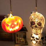 Cifeeo  2023 New Halloween Decoration Lantern Ghost Festival Party Arrangement Hanging Light String Demon Skull Pumpkin LED Light