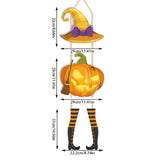 Cifeeo  2023 Halloween Pumpkin Hanging Sign Spooky Witch Bat Trick or Treat Banner Front Door decor Halloween Party Decorations for Home