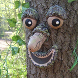 Cifeeo  Funny Old Man Tree Face Hugger Garden Art Outdoor Tree Amusing Old Man Face Sculpture Whimsical Tree Face Garden Decoration