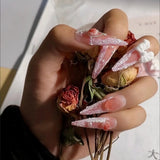 Cifeeo （Handmade Manicures）10Pcs/Box Handmade False Nail Lock Love Angel Baroque Nail Wear Nail Pop Patch Nail Cool Girl Art