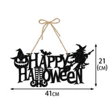 Cifeeo  2023 Halloween Pumpkin Hanging Sign Spooky Witch Bat Trick or Treat Banner Front Door decor Halloween Party Decorations for Home