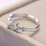 Cifeeo Silver Couple Rings For Women Men Thorns Branch Ring Silver Opening Adjustable Ring Boys And Girls Pair Ring Jewelry Gift Lovers