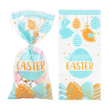 50pcs/lot Easter Cookie Candy Bag Bunny Eggs Printed Plastic Gift Packing Bags Baking Happy Easter Party Decoration Favors