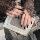 Cifeeo （Handmade Manicures)10 PCS Matte dark nail sheets, fake nail patches, removable wearable nails