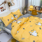 Cifeeo Florals Printed Fresh Bedding Set 100% Cotton High Quality Skin Friendly Duvet Cover with Sheets Home Comfortable Bedding Sets