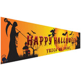 Cifeeo   250X48cm Latest Happy Halloween Banner Bloody Bat Pumpkin Ghost Print Party Backdrop Hanging Banner Halloween Decor