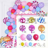 Back to school Cifeeo  Balloons Arch Kit Ice Cream Candy Birthday Party Decorations For Girl Kids Candyland Lollipop Party Supply Happy Birthday Banner