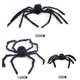 Cifeeo  50Cm/90Cm/150Cm/200Cm Horror Giant Black Plush Spider Halloween Party Decoration Props Kids Children Toys Haunted House Decor