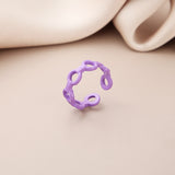 Cifeeo Korean Style Blue Purple Rings for Women Punk Trendy Vintage Heart Ring Small Daisy Flower Rings Party Couple Rings