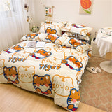Cifeeo White Black Cow Leopard Printed Bed Cover Set Kids Duvet Cover Adult Boys Girls Bed Linen Bedsheet and Pillowcase Bedding Sets