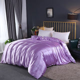 Cifeeo High-end Natural Silk-Blending Queen Size Blanket Cover Solid Stain Duvet Cover Silky Single Double Bed Blanket Comforter Covers