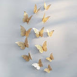 Back to school 12Pcs 3D Hollow Butterfly Wall Sticker for Home Decoration DIY Cake Decor Butterfly Stickers for Wedding Party Room Fridge Decor