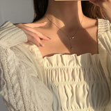 Cifeeo New Fashion 14K Real Gold Geometric Double Round Shape Pendant Chain Necklace for Women Girl High Quality Jewelry AAA Zircon