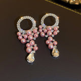 Graduation Gift New Arrival Earrings Fashion Alloy Trendy Water Drop Women Dangle Long Pearl Elegant Female Jewelry