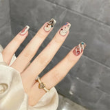 Cifeeo （Handmade Manicures)10 PCS Sweet girl limited milk white cute graffiti flash diamond pure handmade manicure