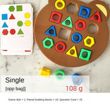 Cifeeo Kids Geometric Shape Color Matching 3D Puzzle Baby Montessori Learning Educational Interactive Battle Game Toys for Children