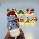 Cifeeo LED Candle Light Ornaments Santa Snowman Night Lamp 1pc New Year Christmas Decorations for Home Xmas Decoration Navidad 2023