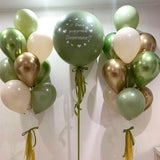 Cifeeo 15pcs Retro Olive Green Chrome Gold Latex Balloons Birthday Party Decor Baby Shower Air Ballon Wedding Celebration Supplies Glob