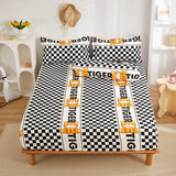 Cifeeo Cute Animals Printed Fitted Sheet Mattress Cover with All-Around Elastic Rubber Band Washed Cotton Bedsheet Bed Linenseo
