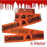 Cifeeo  6Mx8cm Halloween Warning Tape Signs Halloween Props Danger Warning Line New Isolation Belt Sign Halloween Home Garden Decoration