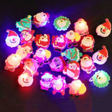 Cifeeo  10Pcs Halloween Decorations Creative Cute Glowing Ring Brooch Pumpkin Ghost Skull Rings For Kids Gifts Halloween Party Supplies