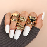 Cifeeo Fashion Ring Sets For Women Vintage Punk Gothic Finger Jewelry Fine Jewelry