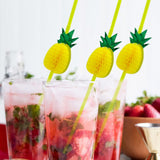 Back to school 10Pcs Flamingo Pineapple Drinking Straws Hawaii Beach Tropical Birthday Party Decoration Summer Pool Party Wedding Supplies