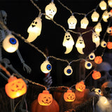 Cifeeo  Halloween 2023 New Halloween Pumpkin Ghost Skull Eyeball Festival Party Decorative Lights LED Halloween Ghost Festival String Lights