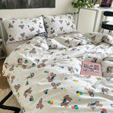 Cifeeo Florals Printed Fresh Bedding Set 100% Cotton High Quality Skin Friendly Duvet Cover with Sheets Home Comfortable Bedding Sets
