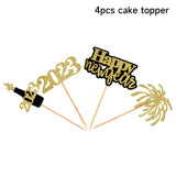 Christmas Gift 4/12Pcs 2023 Cake Topper New Year 2023 Toothpick Happy New Year 2023Party Decoration Supplies Cake Toppers Christmas Cake Decor