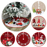 Christmas Gift 90CM Christmas Tree Skirt Xmas Tree Ornament Decorations For Home Fabric Bottom Xmas Tree Skirt Happy New Year 2023 Wood Plastic