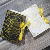 Back to school 5pcs Gold Printing Eid Mubarak Candy Box Muslim Ramadan Gift Bags Kareem Decorations Paper Boxes Eid Al-Fitr Party Supplies