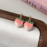 Cifeeo New Arrival Stud Earrings Fashion Plant Metal Women Trendy Peach Pink Earrings Tea Style Sweet Simple Jewelry