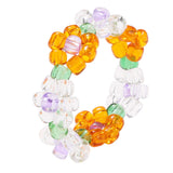 Cifeeo New Cute Transparent Resin Acrylic Handmade Beaded Rhinestone Colourful Geometric Square Round Rings for Women Y2k Jewelry Party