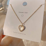 Cifeeo Vintage Shining Zircon Water Pendant Necklace For Women Fashion Gold Color Simple Clavicle Chain Necklace Party Wedding Jewelry