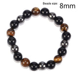 8mm Natural Stone Buddha Bracelet Brown Tiger Eyes Beads Bracelet for Men Women Weight Loss Healing Bracelets Jewelry