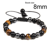 8mm Natural Stone Buddha Bracelet Brown Tiger Eyes Beads Bracelet for Men Women Weight Loss Healing Bracelets Jewelry