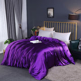 Cifeeo High-end Natural Silk-Blending Queen Size Blanket Cover Solid Stain Duvet Cover Silky Single Double Bed Blanket Comforter Covers
