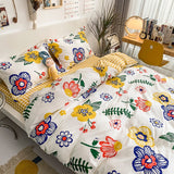 Cifeeo Florals Printed Fresh Bedding Set 100% Cotton High Quality Skin Friendly Duvet Cover with Sheets Home Comfortable Bedding Sets