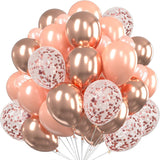 Cifeeo  10/20/30Pcs Pink Gold Confetti Balloons Set Chrome Metallic Ballon Birthday Party Wedding Decoration Wedding Anniversary Globos