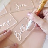 Back to school 50Pcs Clear Acrylic Place Cards Wedding Guest Names Table Seating Cards Blank Rectangle Acrylic Plates for Party Seating Signs